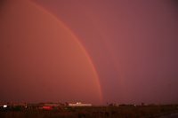 Rainbow at sunset, Veenendaal, A12, 20 august 2009